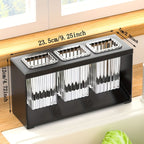 Utensil Holder Multi-Compartment With Drain