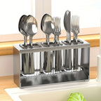 Utensil Holder Multi-Compartment With Drain