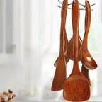 Utensil Set Solid Teak Scratch-Resistant 9-Piece