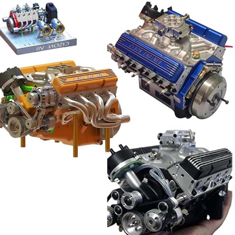 V8 Engine Model Kit Gasoline-Powered CNC-Machined Metal
