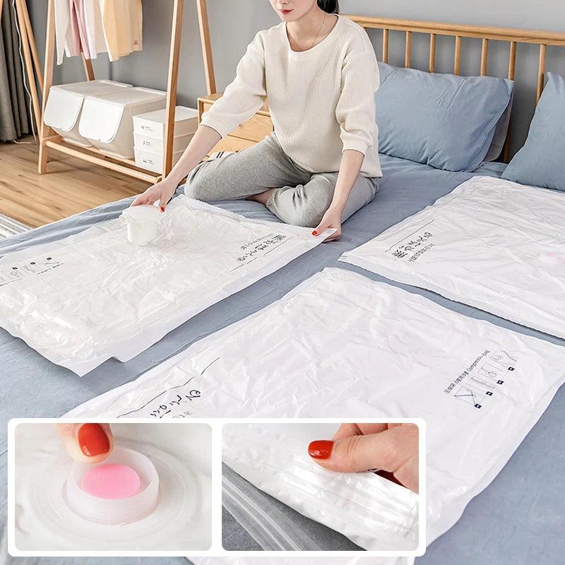 Vacuum Storage Bags Space-Saving Hand Pump Included