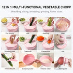Vegetable Chopper 12 Functions Interchangeable Blades