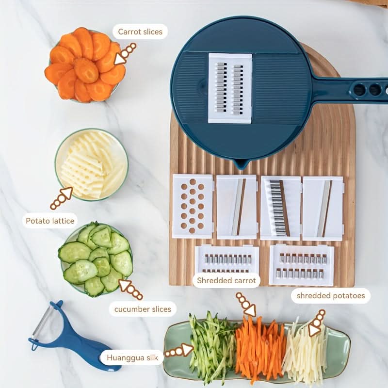 Vegetable Chopper 12 Functions Interchangeable Blades
