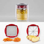 Vegetable Chopper Dual Stainless Steel Blades Integrated Container