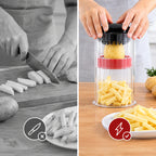 Vegetable Chopper Dual Stainless Steel Blades Integrated Container
