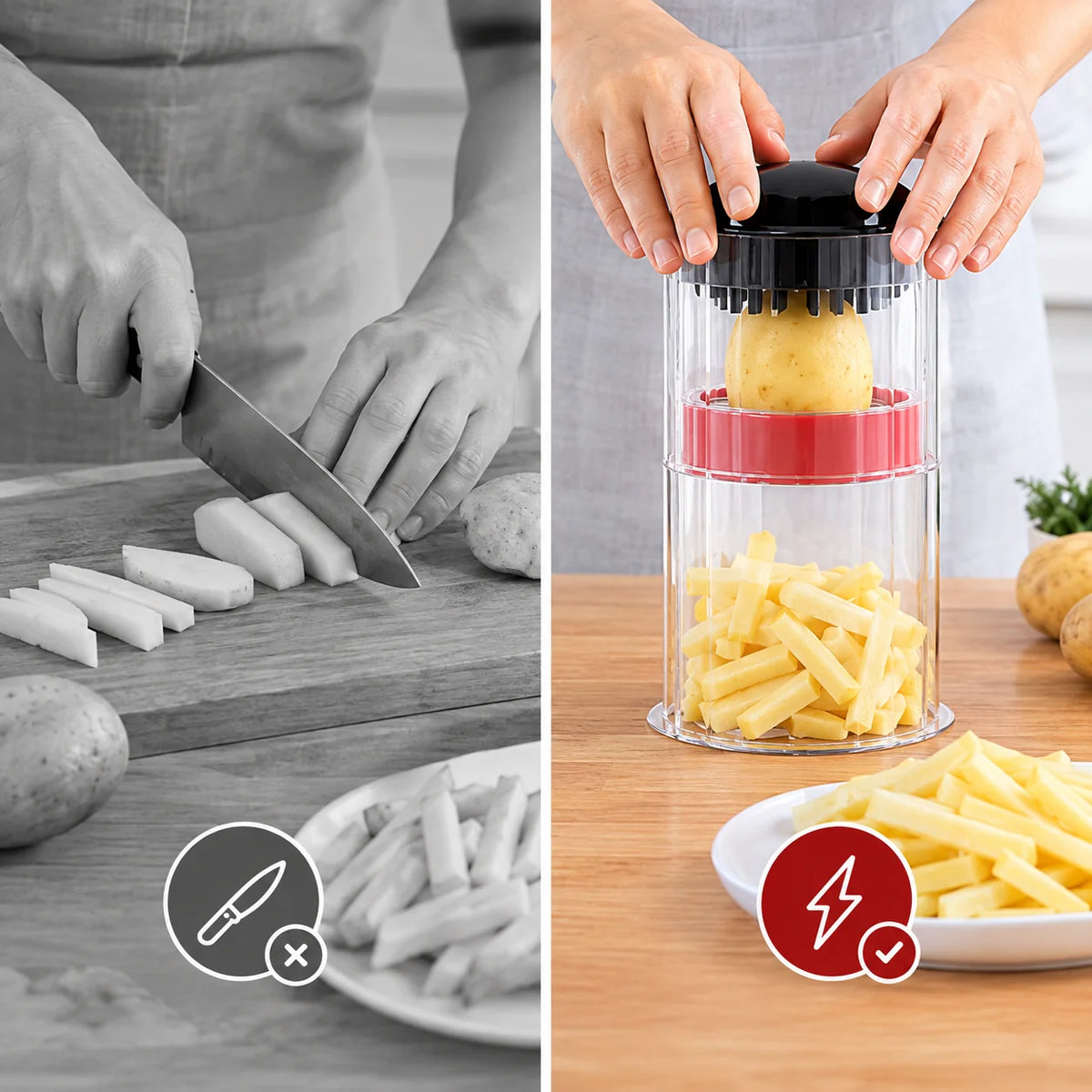 Vegetable Chopper Dual Stainless Steel Blades Integrated Container