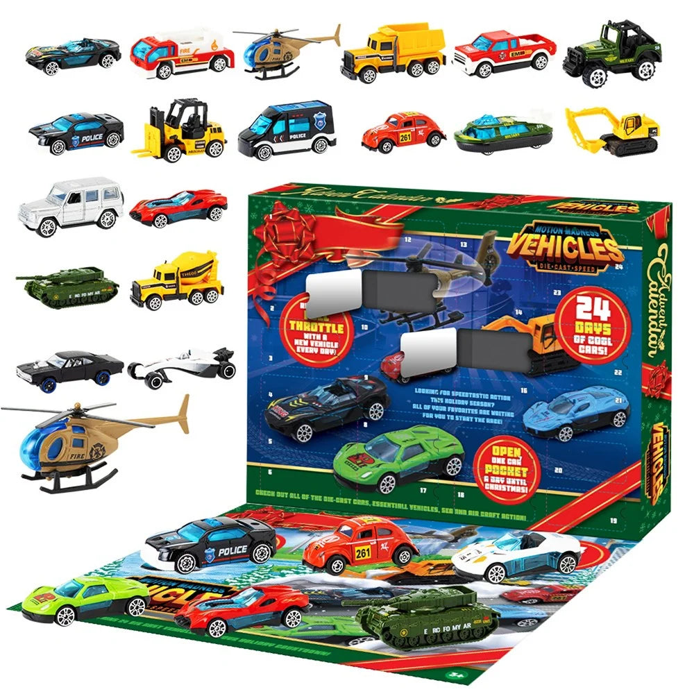 Vehicle Advent Calendar 24 Mini Vehicles Moving Parts