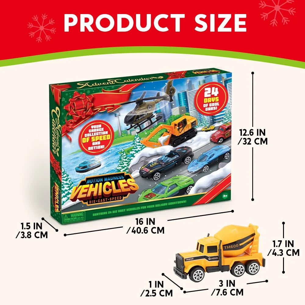 Vehicle Advent Calendar 24 Mini Vehicles Moving Parts