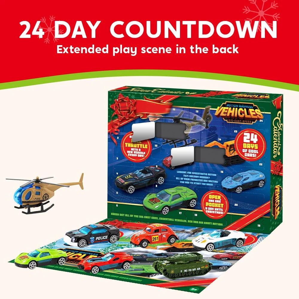 Vehicle Advent Calendar 24 Mini Vehicles Moving Parts