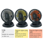 Vehicle Dashboard Fan 360 Degree Rotating Multi-Voltage