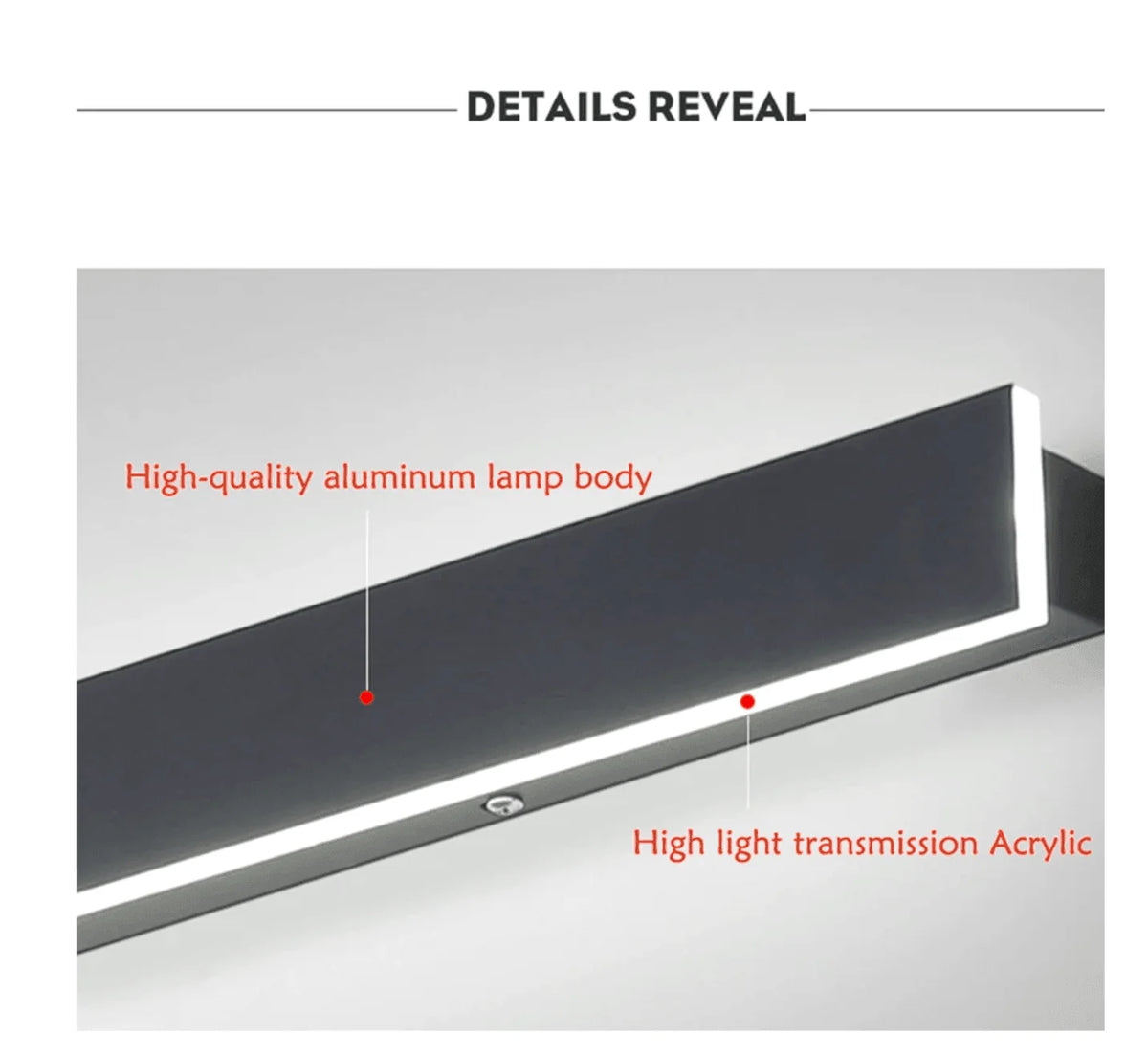 Vertical Wall Light LED IP65 Aluminum & Tempered Glass