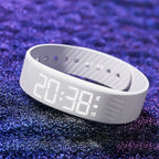 Vibrating Alarm Wristband LED Time Display Adjustable Silicone Band