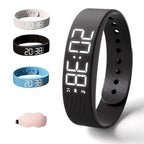 Vibrating Alarm Wristband LED Time Display Adjustable Silicone Band