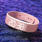 Vibrating Alarm Wristband LED Time Display Adjustable Silicone Band