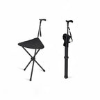 Walking Cane Folding Seat Height Adjustable Lightweight Aluminum
