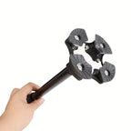 Walking Cane Height-Adjustable 4-Point Base & LED Light