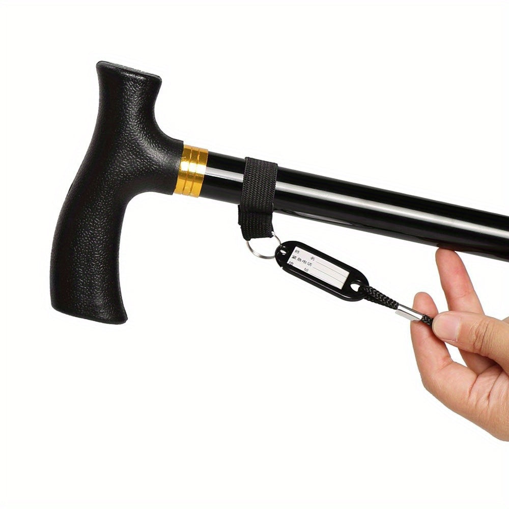 Walking Cane Height-Adjustable 4-Point Base & LED Light