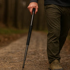 Walking Stick Button-Activated Pop-Up Shock-Absorbing Grip