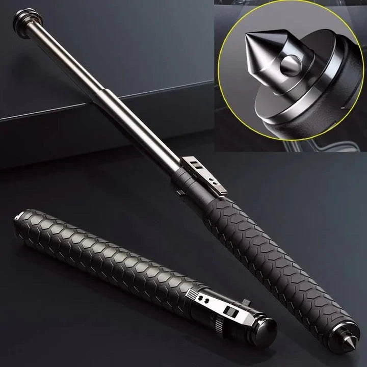 Walking Stick Button-Activated Pop-Up Shock-Absorbing Grip
