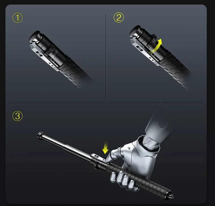 Walking Stick Button-Activated Pop-Up Shock-Absorbing Grip