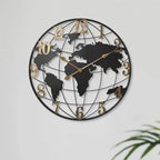 Wall Clock 23.6 Inch Silent Quartz World Map Design