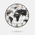 Wall Clock 23.6 Inch Silent Quartz World Map Design