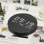 Wall Clock Digital Display Cordless Minimalist Design