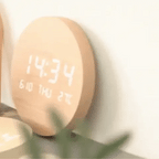 Wall Clock Digital Display Cordless Minimalist Design