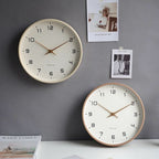 Wall Clock Scandinavian Solid Wood Silent Sweep