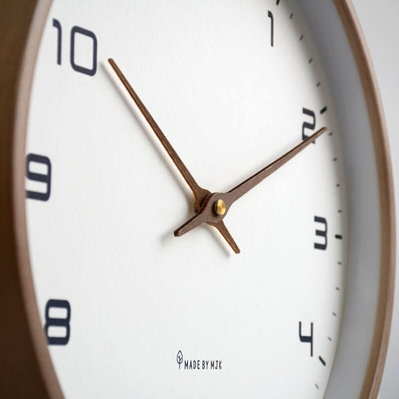 Wall Clock Scandinavian Solid Wood Silent Sweep