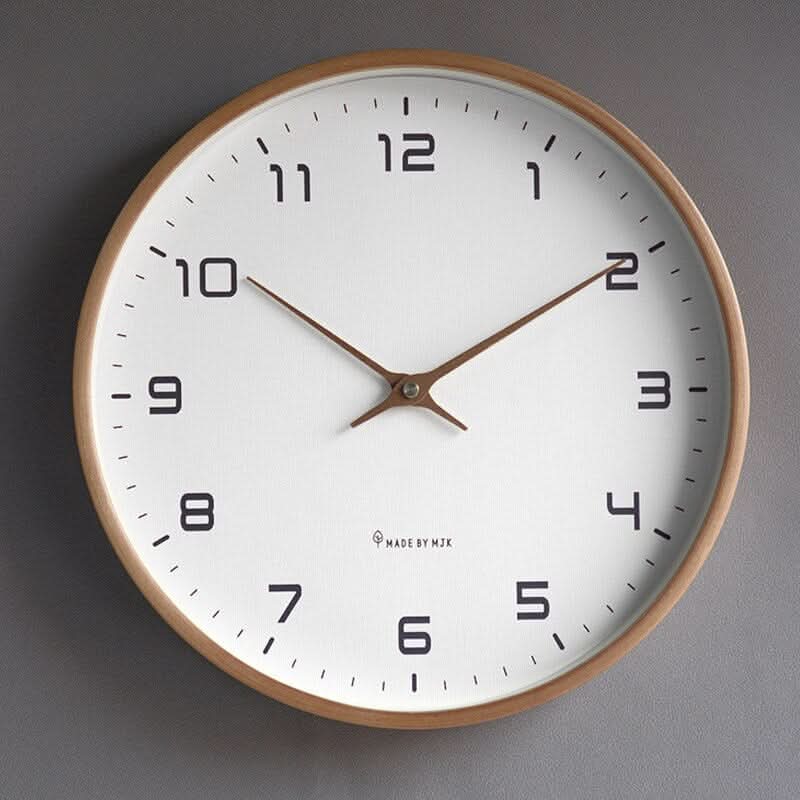 Wall Clock Scandinavian Solid Wood Silent Sweep