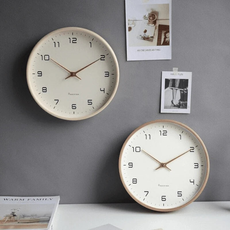 Wall Clock Silent Quartz Minimalist PVC 9.45 Inch