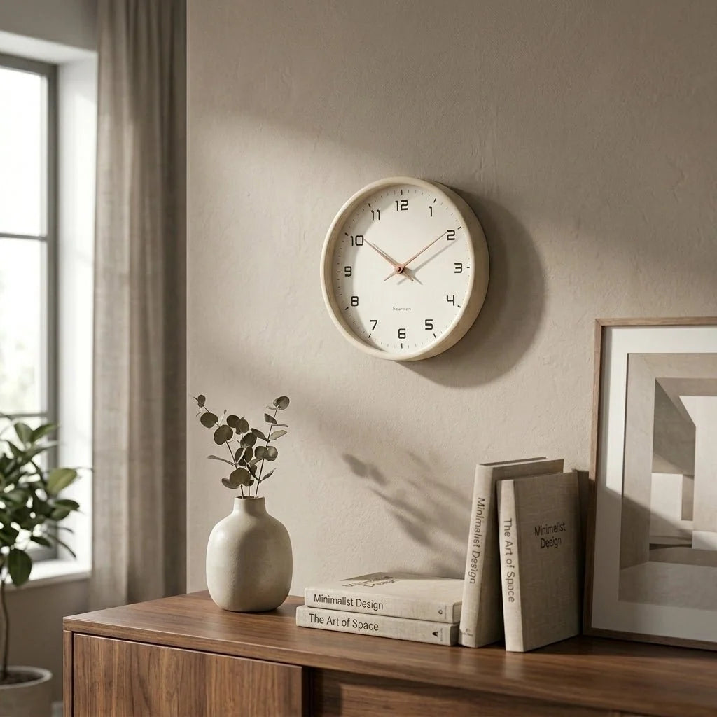 Wall Clock Silent Quartz Minimalist PVC 9.45 Inch