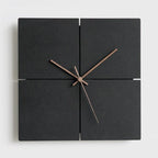 Wall Clock Silent Quartz Movement Minimalist Design Wood & ABS Plastic