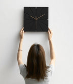 Wall Clock Silent Quartz Movement Minimalist Design Wood & ABS Plastic