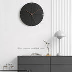 Wall Clock Silent Quartz Movement Minimalist Design Wood & ABS Plastic