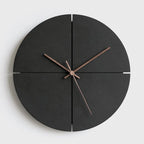 Wall Clock Silent Quartz Movement Minimalist Design Wood & ABS Plastic