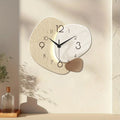 Wall Clock Silent Quartz Organic Double Design Marble Pattern