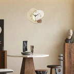 Wall Clock Silent Quartz Organic Double Design Marble Pattern