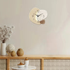 Wall Clock Silent Quartz Organic Double Design Marble Pattern