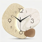 Wall Clock Silent Quartz Organic Double Design Marble Pattern
