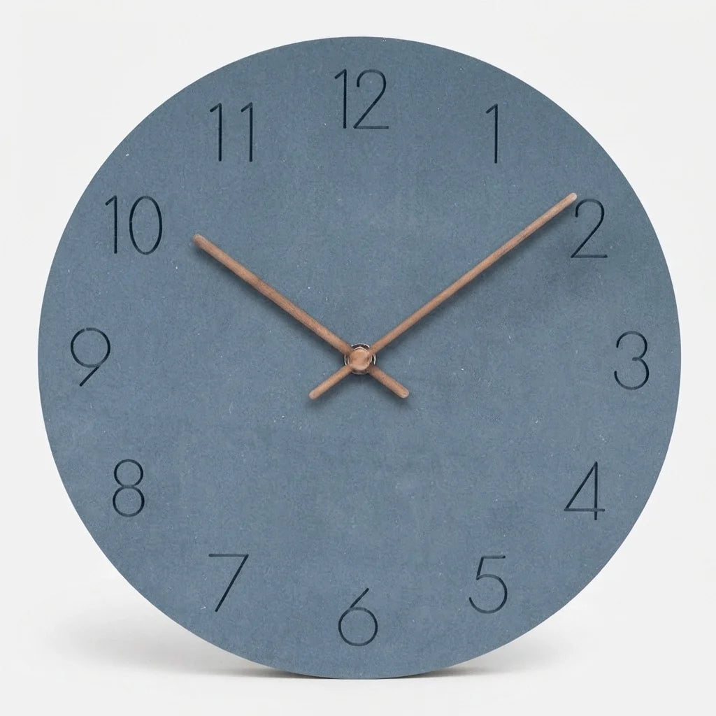 Wall Clock Silent Scandinavian Walnut Hands