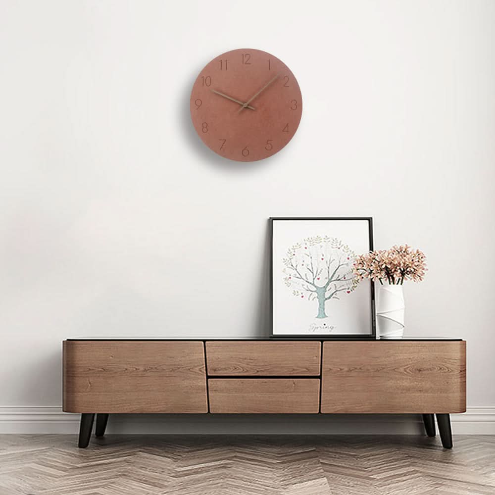 Wall Clock Silent Scandinavian Walnut Hands