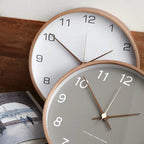 Wall Clock Wood & Glass Scandinavian Design