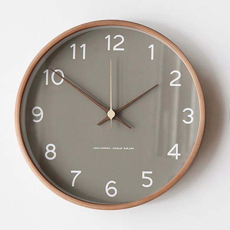 Wall Clock Wood & Glass Scandinavian Design
