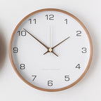 Wall Clock Wood & Glass Scandinavian Design