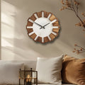 Wall Clock Wood-Look Silent Movement Battery-Operated