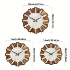 Wall Clock Wood-Look Silent Movement Battery-Operated