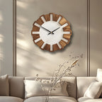 Wall Clock Wood-Look Silent Movement Battery-Operated