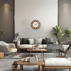 Wall Clock Wood-Look Silent Movement Battery-Operated